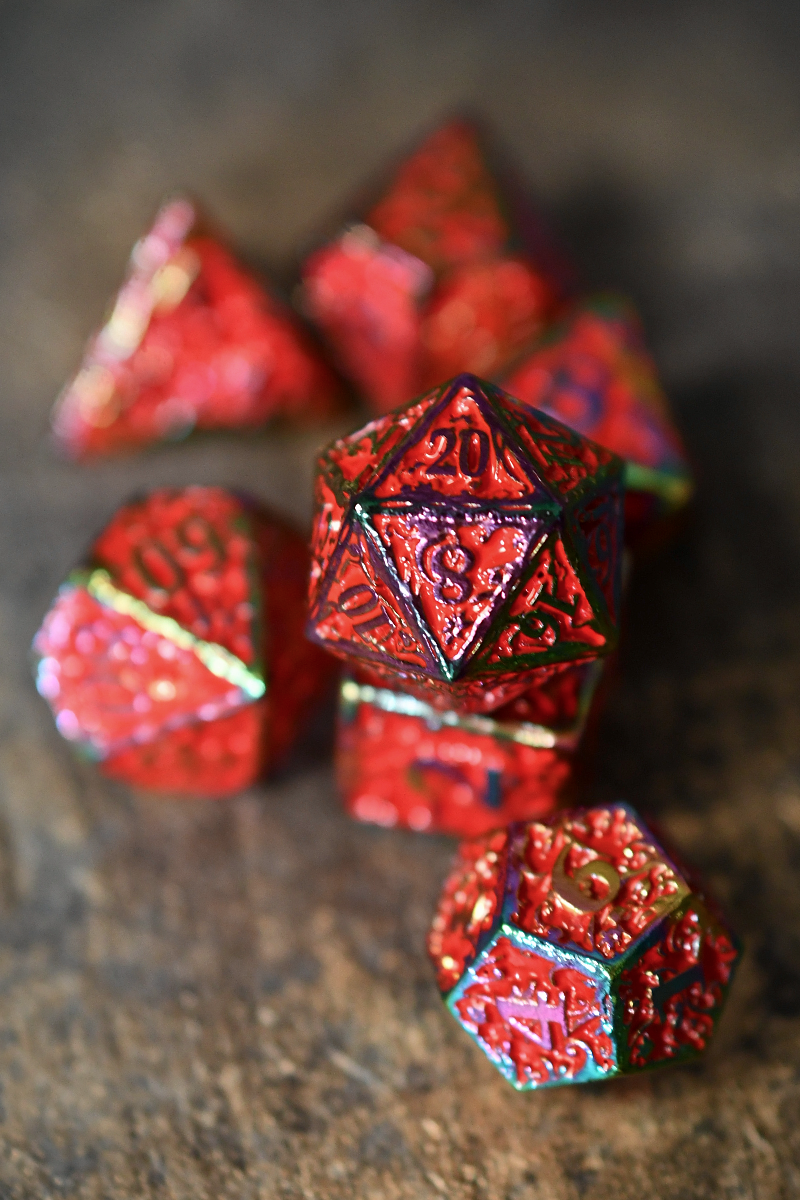 Red Chromatic Dragon - Premium Metal Dice Set