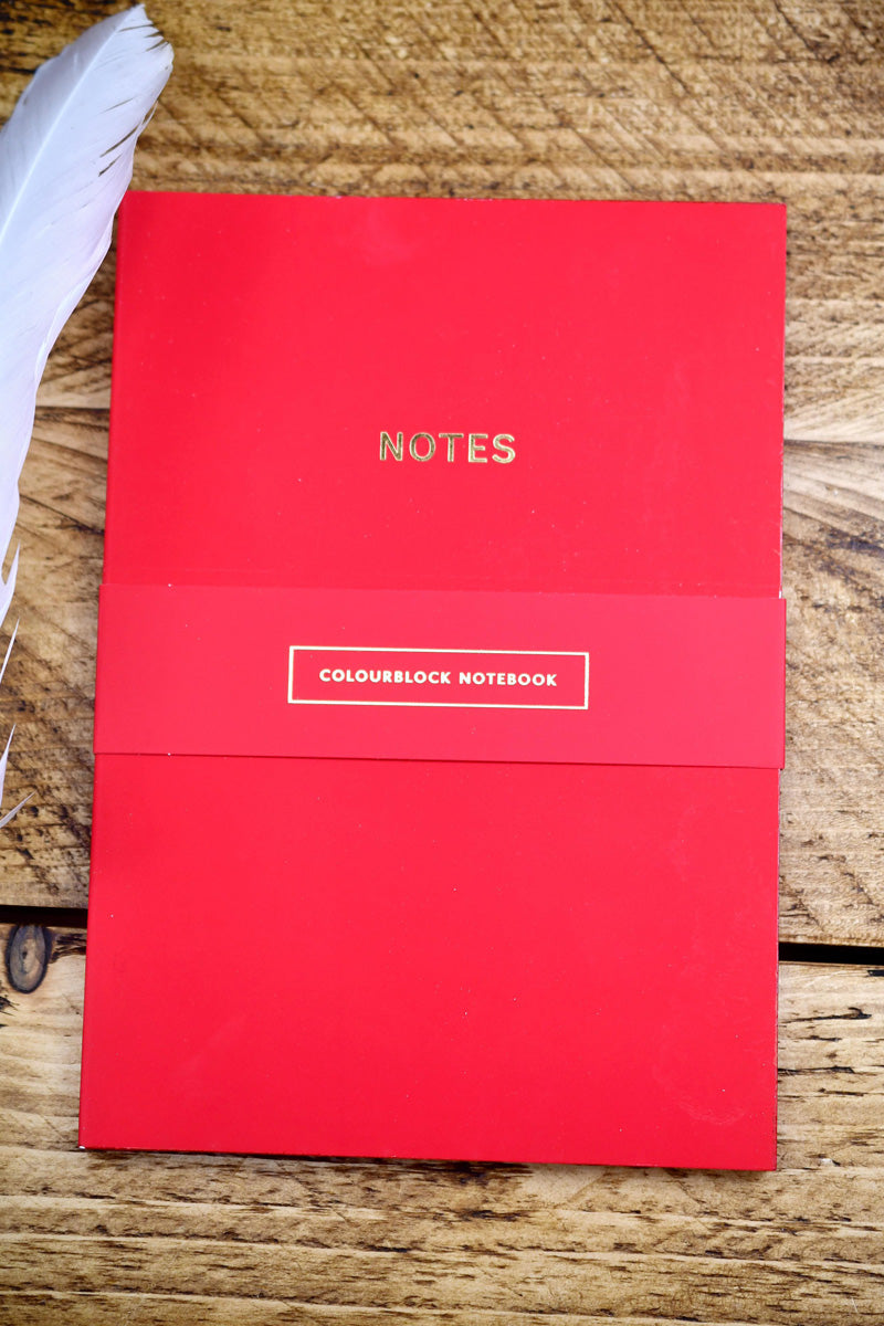 Red Colourblock A5 Notebook