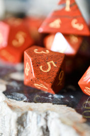 Red Jasper Gemstone Dice Set