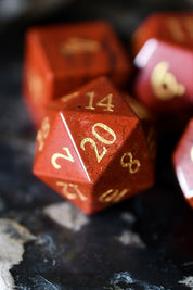Red Jasper Gemstone Dice Set