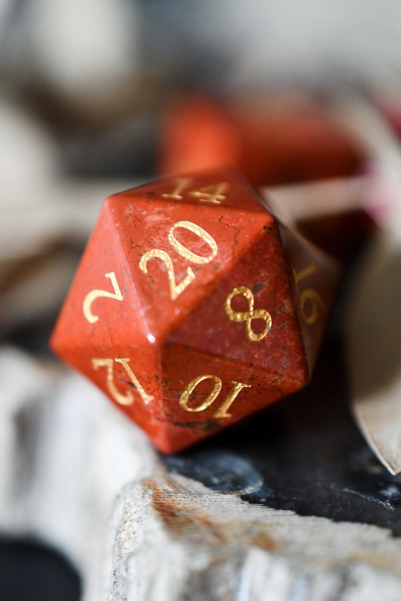 Red Jasper Gemstone Dice Set