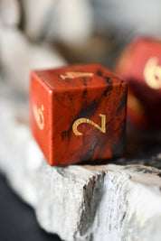 Red Jasper Gemstone Dice Set