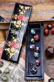 Rosa - Hand-Painted Dice and Pencil Box