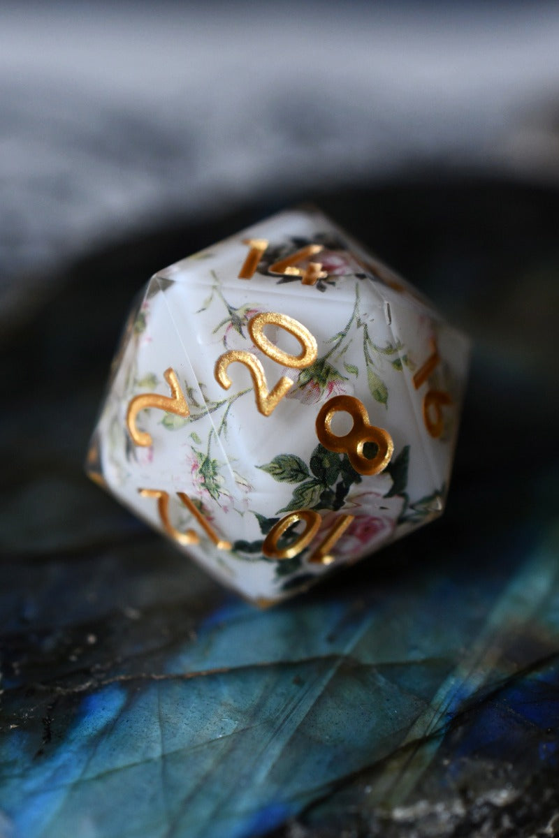 Rose Garden - Premium Sharp Edge Dice Set