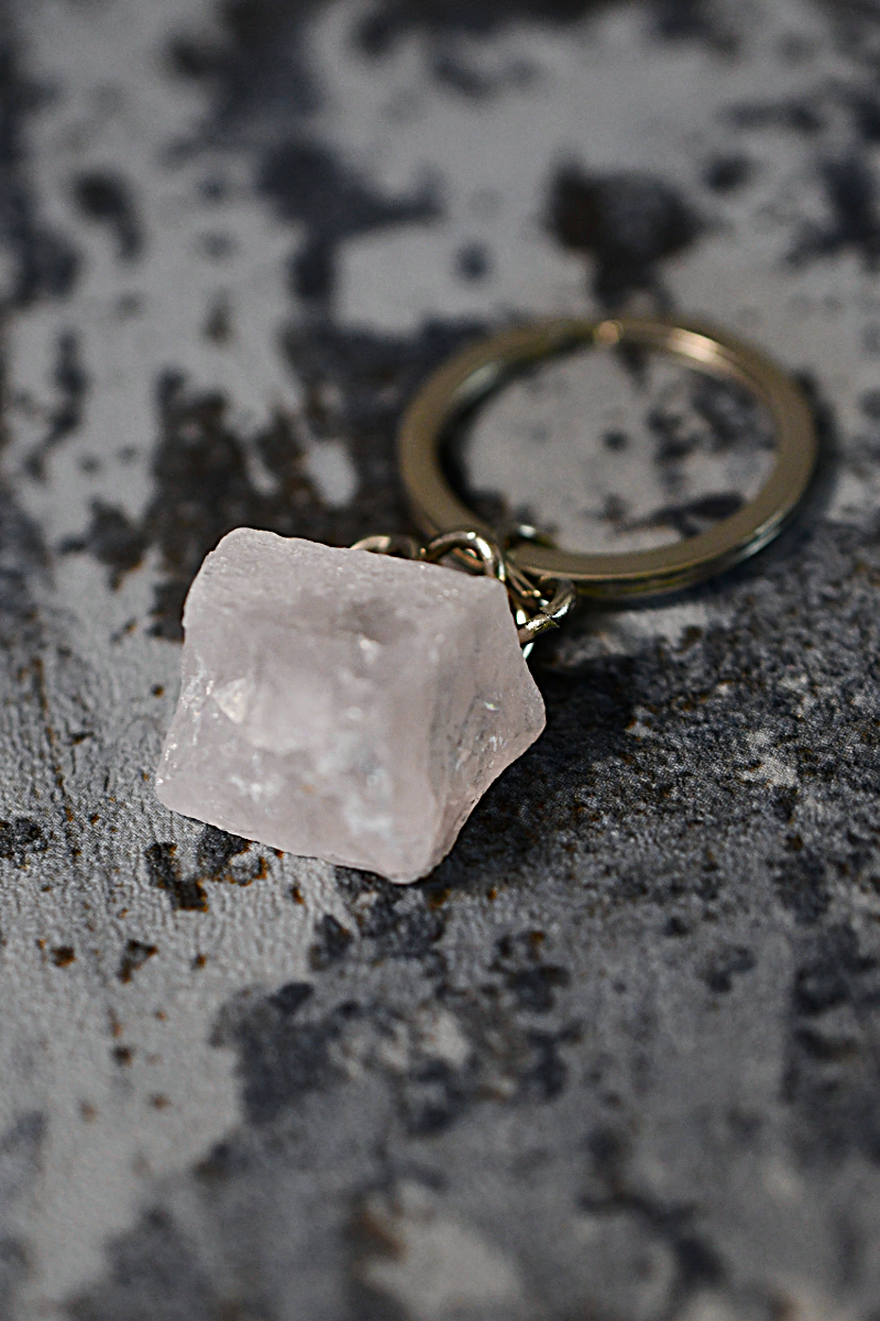 Rose Quartz Crystal Keyring