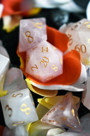 Rose Quartz Gemstone Dice Set