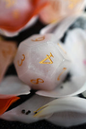 Rose Quartz Gemstone Dice Set