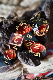 Ruby Geode - Premium Sharp Edge Dice Set