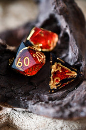 Ruby Geode - Premium Sharp Edge Dice Set