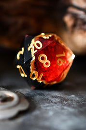 Ruby Geode - Premium Sharp Edge Dice Set