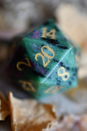 Red Ruby in Zoisite Gemstone Dice Set