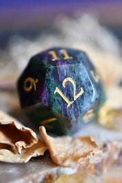 Red Ruby in Zoisite Gemstone Dice Set