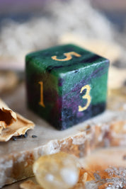 Red Ruby in Zoisite Gemstone Dice Set