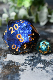 XXL Sapphire Geode d20 - Sharp Edge XXL d20