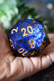 XXL Sapphire Geode d20 - Sharp Edge XXL d20