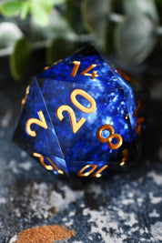 XXL Sapphire Geode d20 - Sharp Edge XXL d20