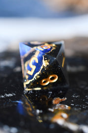 Sapphire Geode - Premium Sharp Edge Dice Set