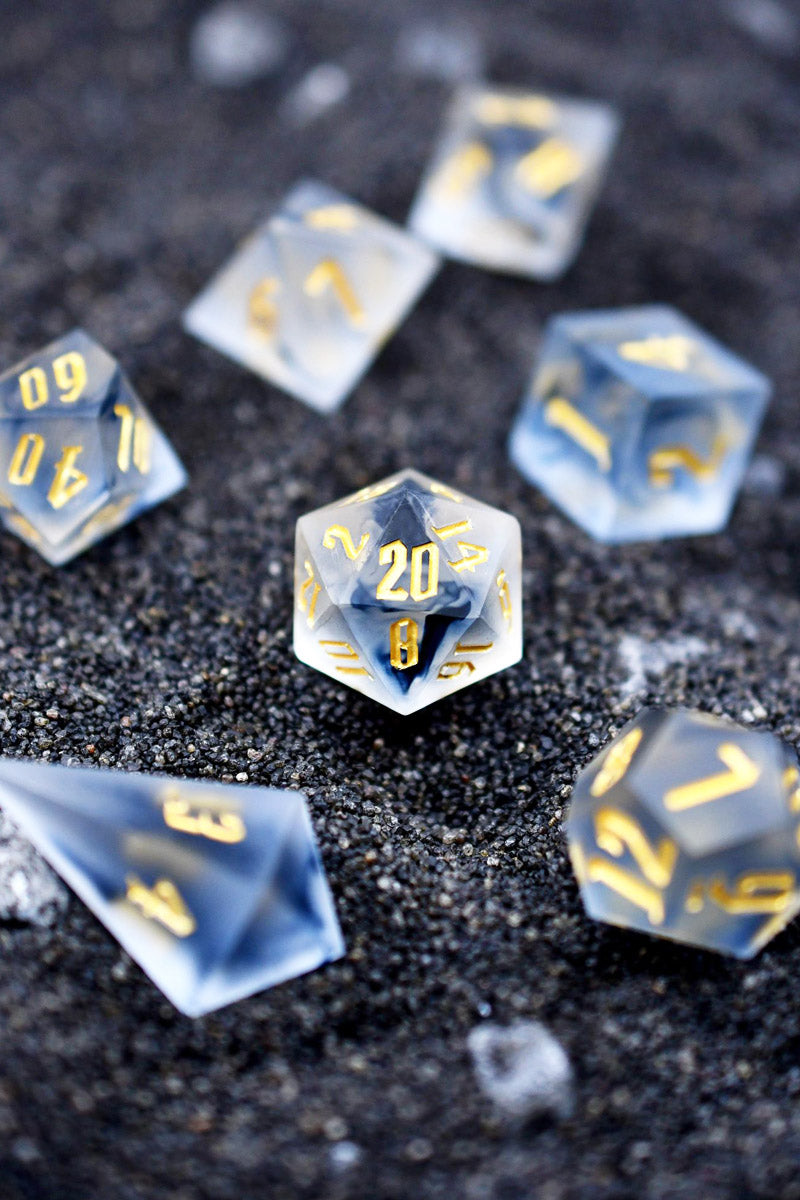 Shards of Mist - Sharp-Edged Resin Dice Set