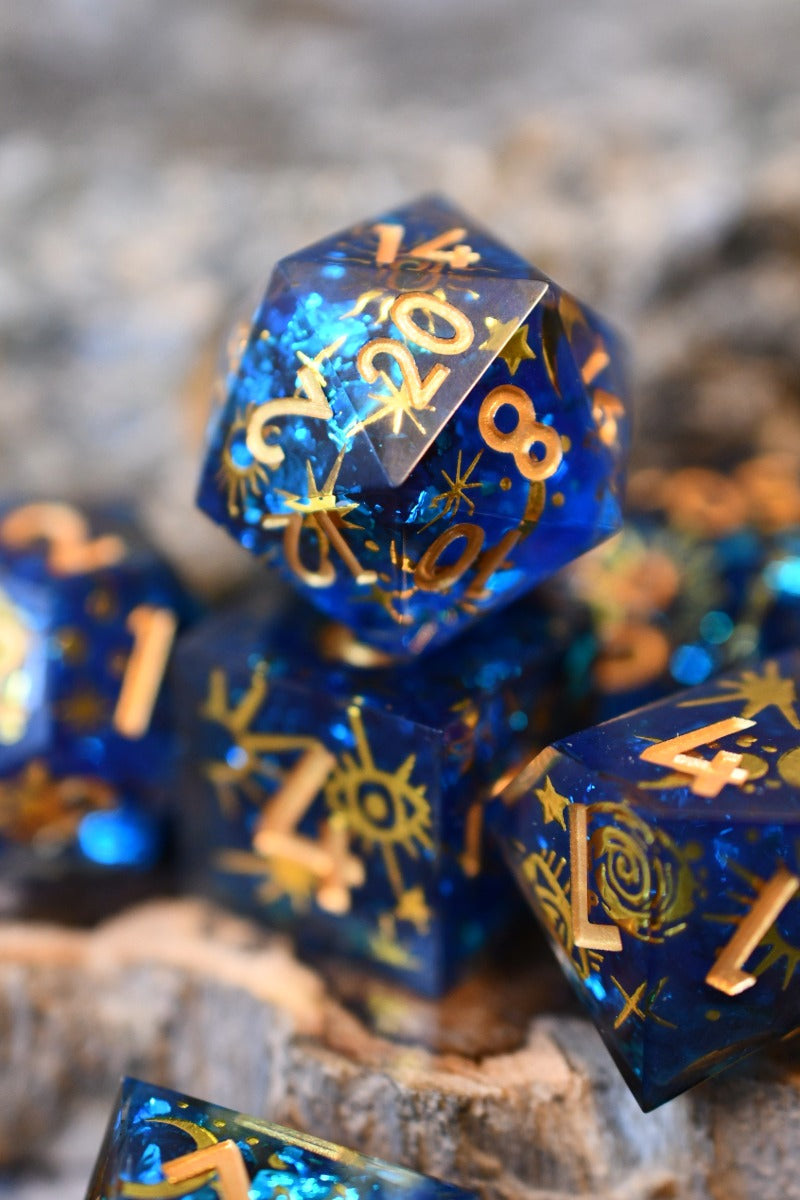 Celestial Cartography - Premium Sharp Edge Dice Set