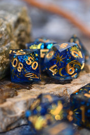Celestial Cartography - Premium Sharp Edge Dice Set