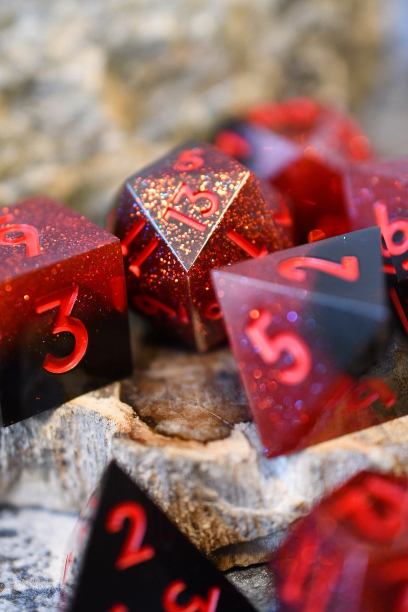 Infernal Spark - Premium Sharp Edge Dice Set