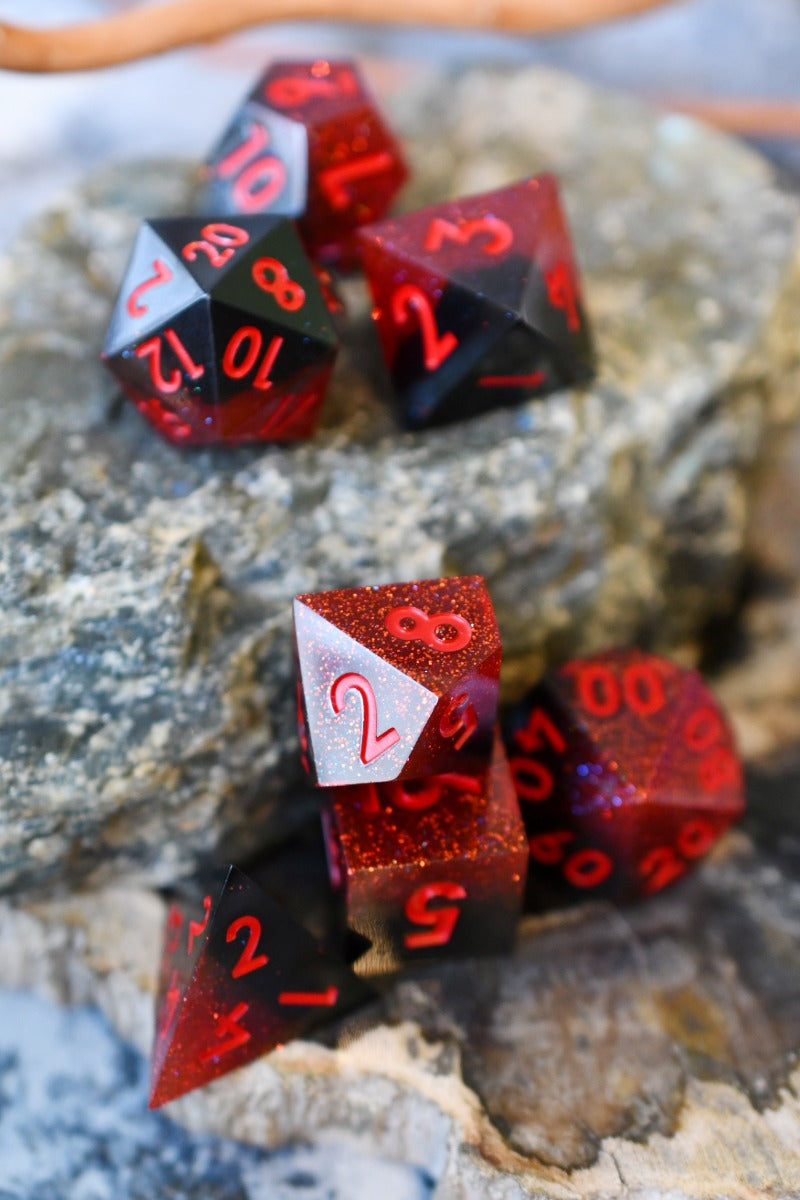 Infernal Spark - Premium Sharp Edge Dice Set