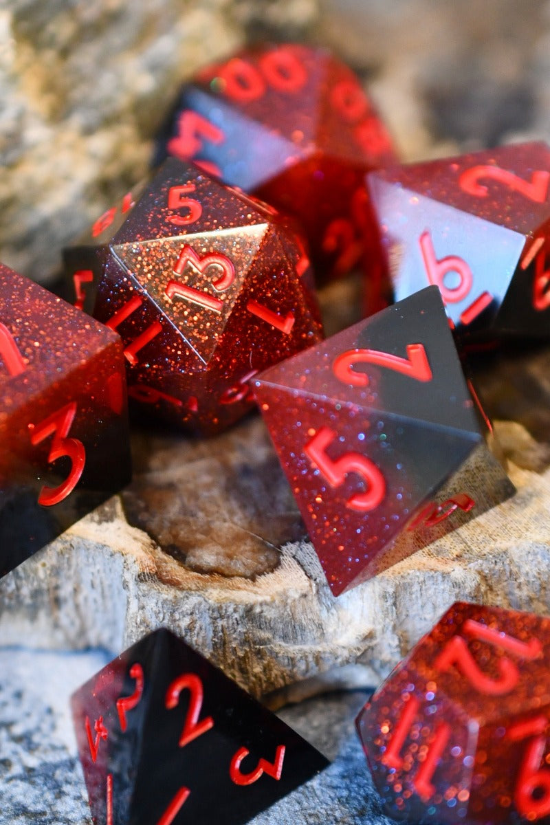 Infernal Spark - Premium Sharp Edge Dice Set