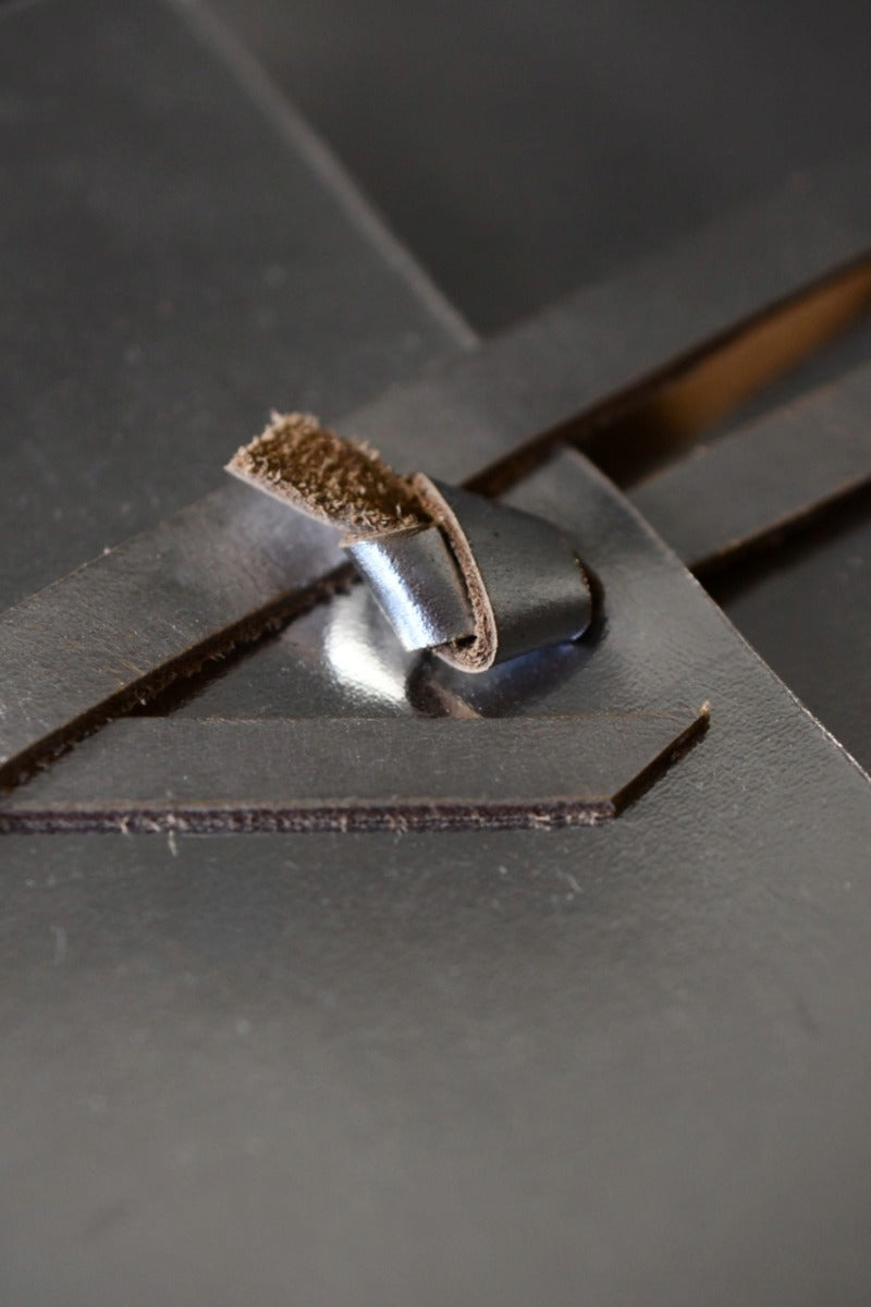 A5 Handmade Leather Luxury Paper Campaign Journal - Metallic Silver