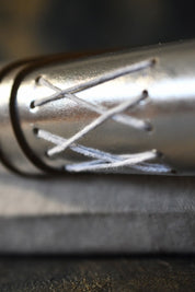 A5 Handmade Leather Luxury Paper Campaign Journal - Metallic Silver