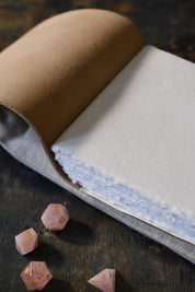 A5 Handmade Leather Luxury Paper Campaign Journal - Metallic Silver