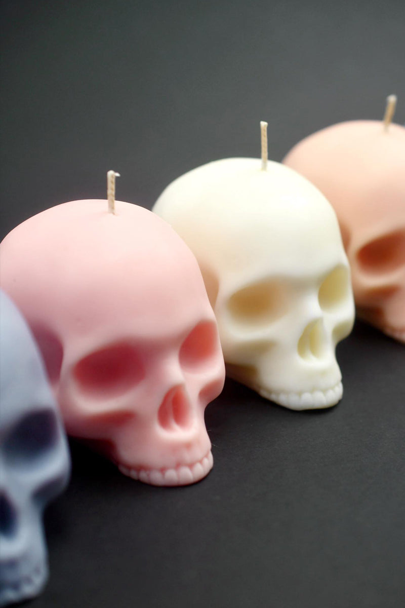 Parma Violet Scented Skull Candle