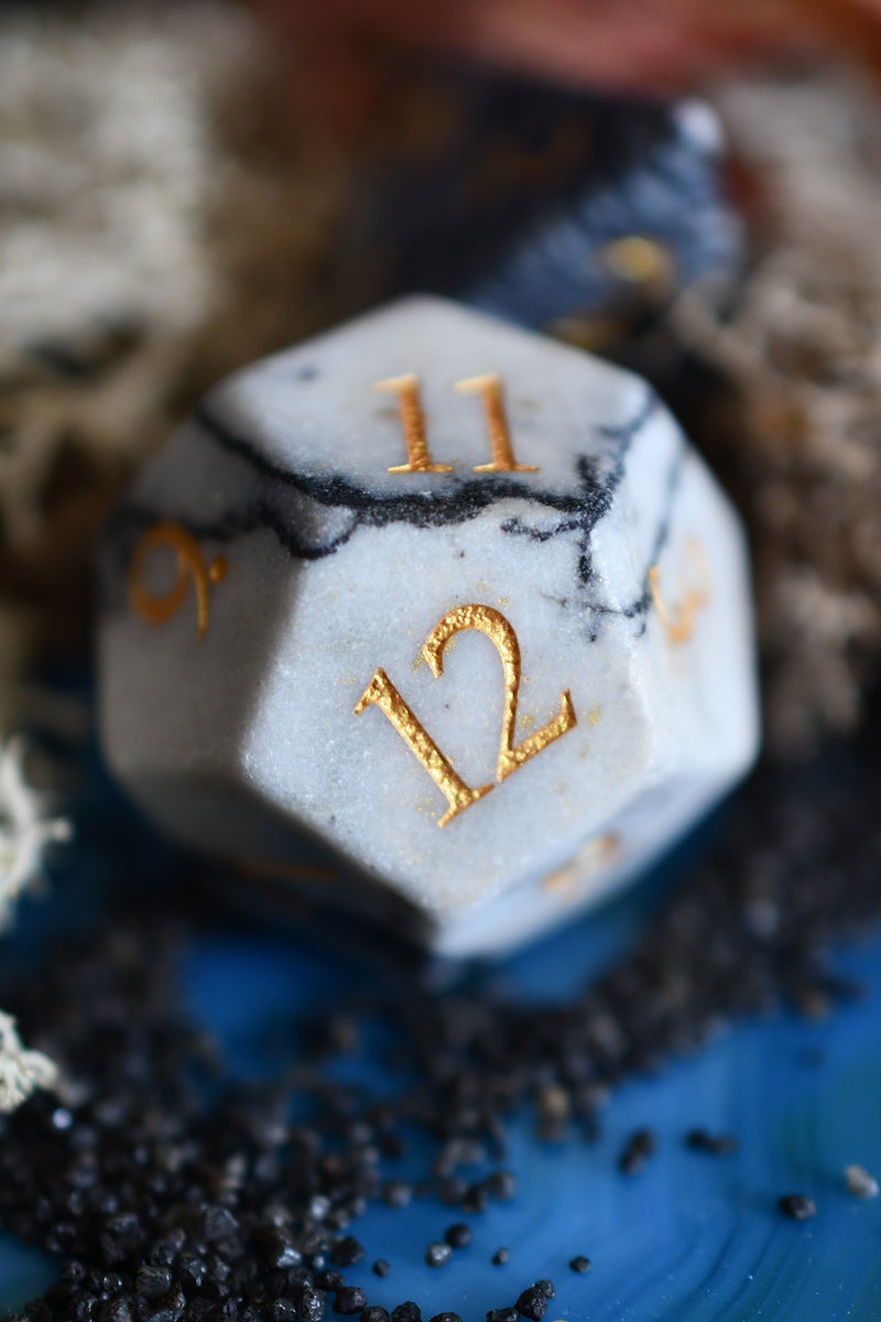 Spiderweb Jasper Gemstone Dice Set