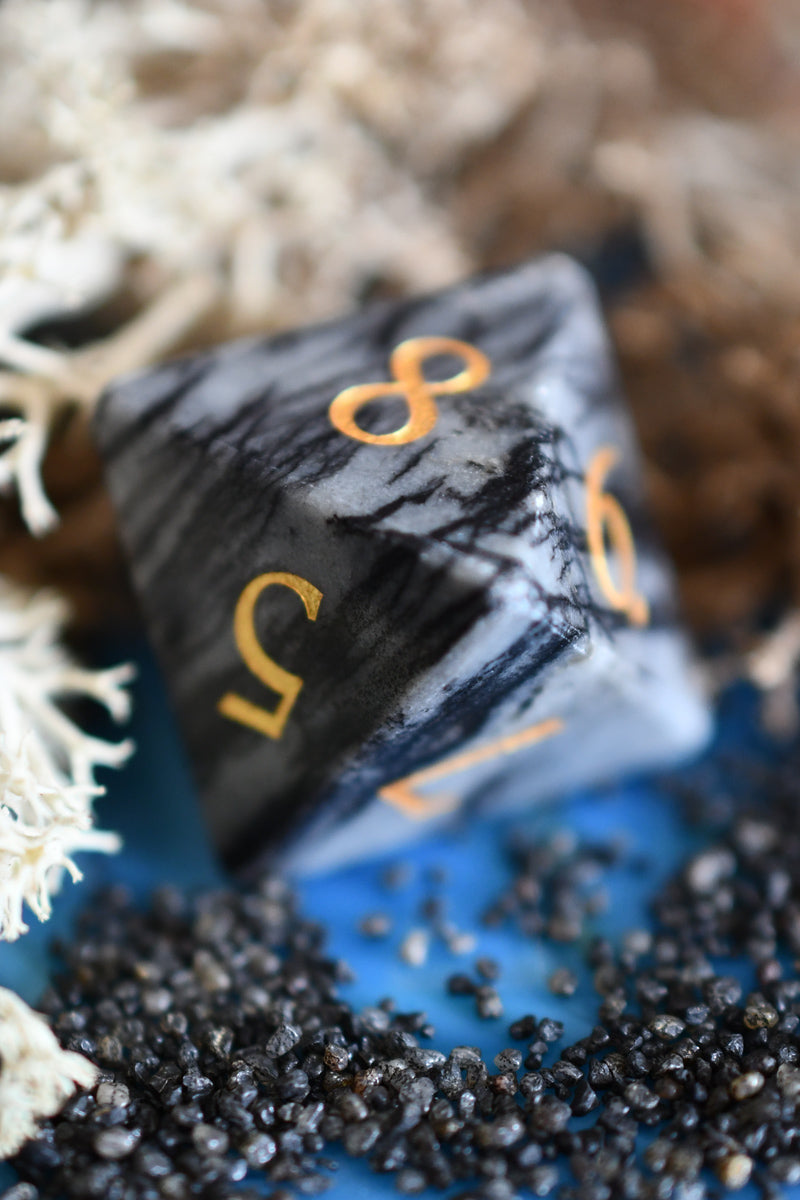 Spiderweb Jasper Gemstone Dice Set