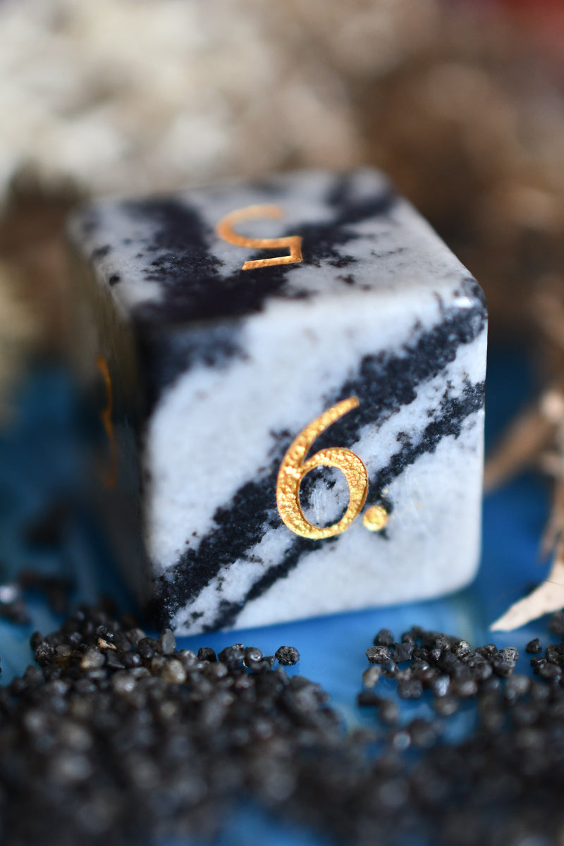 Spiderweb Jasper Gemstone Dice Set