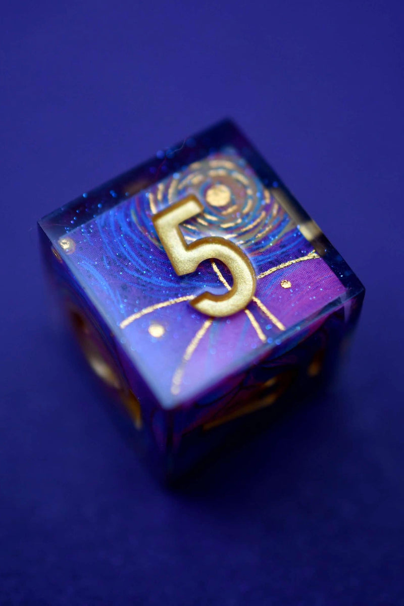 Starry Starry Night - Premium Sharp Edge Dice Set