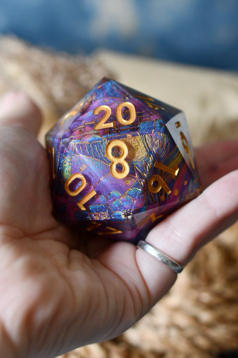 XXL Starry Starry Night Van Gogh d20 - Sharp Edge XXL d20