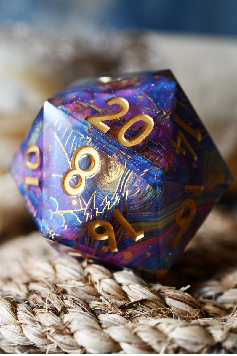 XXL Starry Starry Night Van Gogh d20 - Sharp Edge XXL d20