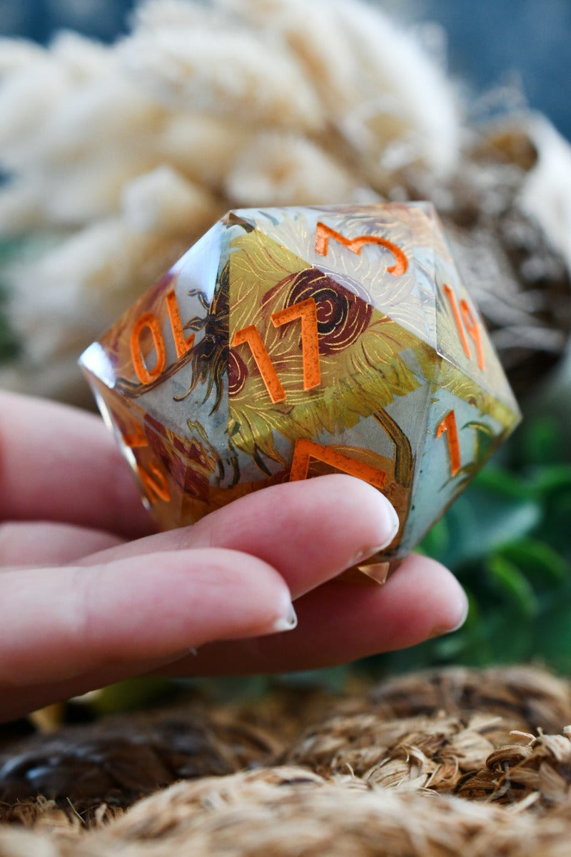 XXL Sunflowers Van Gogh d20 - Sharp Edge XXL d20