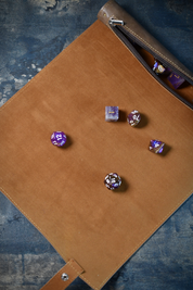 Dice Roll and Integrated Mat - Tan Vegan Leather