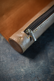 Dice Roll and Integrated Mat - Tan Vegan Leather