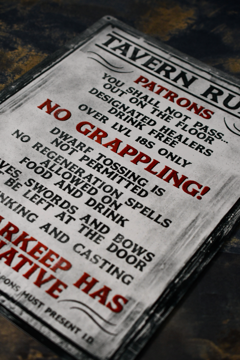 Tavern Rules - Large Tin Sign