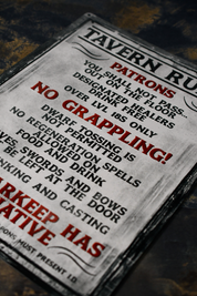 Tavern Rules - Large Tin Sign
