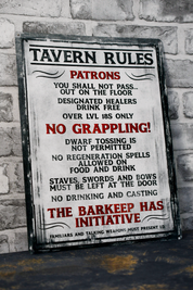 Tavern Rules - Large Tin Sign