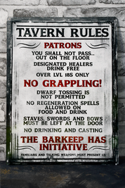 Tavern Rules - Large Tin Sign