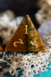 Tiger's Eye Gemstone Dice Set
