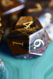 Tiger's Eye Gemstone Dice Set