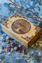 Tree of Ages - Handmade Mangowood Dice and Accessory Box