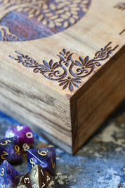 Tree of Ages - Handmade Mangowood Dice and Accessory Box