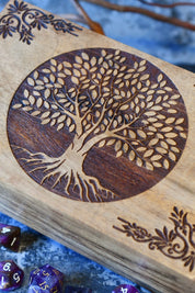 Tree of Ages - Handmade Mangowood Dice and Accessory Box