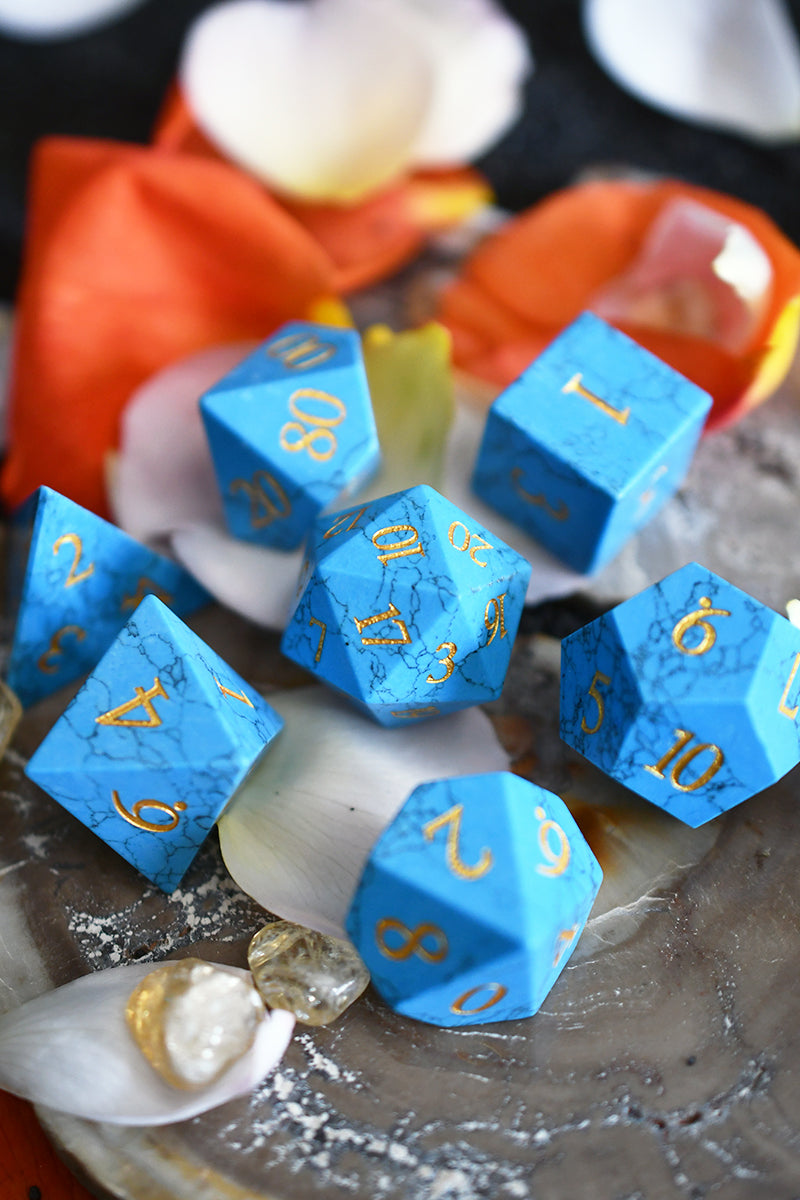 Turquoise Gemstone Dice Set